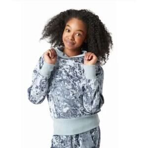Habitual Girl Marley Crushed‎ Velour Hooded Pullover In Grey Size 16 MSRP $56